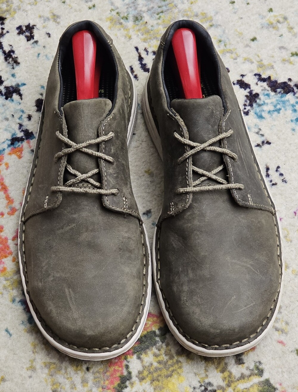 Irish Setter Kasson Gray Leather Safety Toe Shoes Mens Size 8 Lace Low 83114